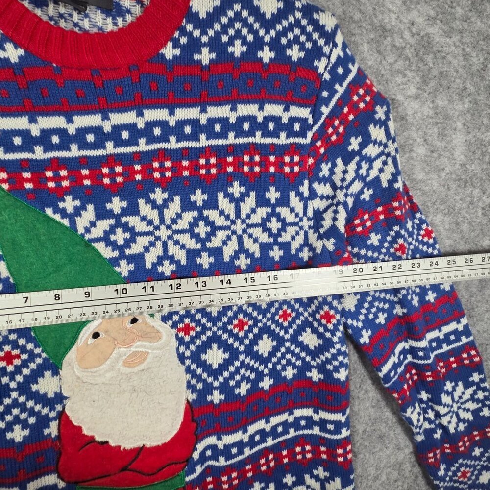 33 Degrees Long Sleeve Knit Pullover Christmas Sweater Blue Size L - Picture 3 of 8